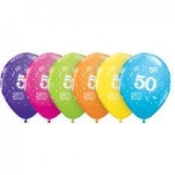 Helium Ballonnen "Bedrukt"; 50 Jaar (diverse kleuren) Helium Ballonnen "Bedrukt"; 50 Jaar (diverse kleuren)